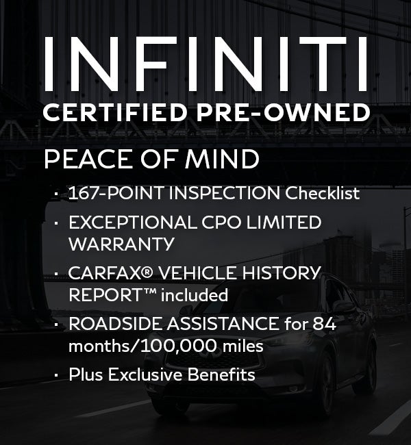 INFINITI CERTIFIED PRE=OWNED